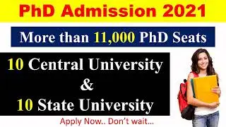 PhD Admission 2021 | Central University PhD admission 2021 | State University PhD Admission 2021