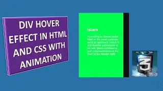 ANIMATION WITH   DIV HOVER EFFECT IN HTML AND CSS /web design