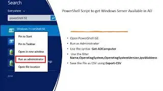 PowerShell Script to get Windows Server Available in AD