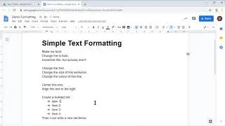 Simple Formatting in Google Docs