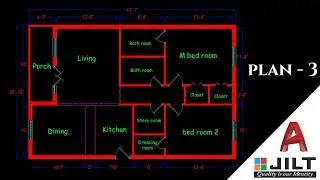 Making a Simple Floor Plan - 3 in Autocad 2018