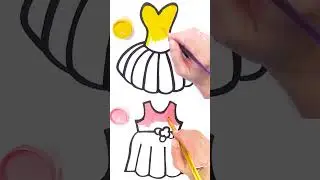 How to draw and color a rainbow dress / Easy drawings for kids