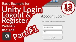 Unity & PHP Login Logout and Register Part 1 - UI and preparation
