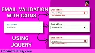 Email Validation : Validate Email with Icons (Tick,Cross,Exclamation) Using jQuery [2019]