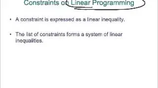 Constraints on Linear Programming