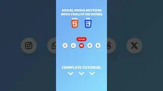 Social Media Buttons with Tooltip on Hover Using HTML CSS 