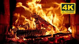 🔥 Cozy Fireplace 4K (12 HOURS). Fireplace with Crackling Fire Sounds. Crackling Fireplace 4K