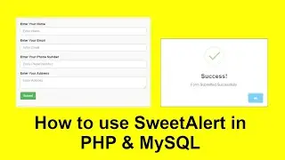 How to use SweetAlert in website using PHP & MySQL with Source Code || JavaScript SweetAlert