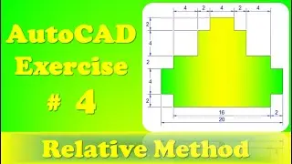 AutoCAD Practice Exercise # 4 - Relative Method #autocad #trending #exercise #practice