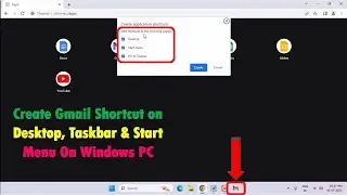 Create Gmail Shortcut on Desktop, Taskbar & Start Menu on Windows PC