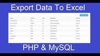 Export MySQL Table Data to Excel with PHP - PHP Project