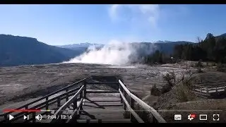 15 Йеллоустоун. Мамонтовые источники сверху и дорога в Норрис