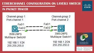 Etherchannel Configuration On Layer3 Switch In Packet Tracer | Networking Academy | 