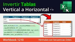 Cómo Pasar una Tabla de Vertical a Horizontal con Formulas de Excel