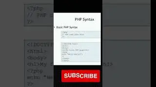 PHP SYNTAX - BASIC 