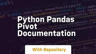 python pandas pivot documentation