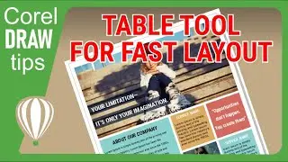 Use the table tool for fast layout in CorelDraw