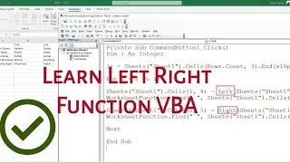 Left Right Formula | Left Right Formula VBA | How to use #LEFT and #RIGHT #Formula in VBA |