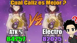Shogun raiden con Caliz de Ataque vs Caliz de Daño Electro | Comparación daño | Genshin Impact 3.3