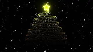 BG Background Loop Star Snow Xmas Tree gold