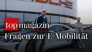 Fragen zur E-Mobilität gestellt im Taycan Turbo vom Top Magazin Würzburg