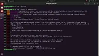 #npm issue | npm not found | sudo npm access denied | after installing node.tar.gz package in ubuntu