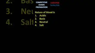 Nature of Blood | Competitive Exams #shorts #youtubeshorts #ytviral #competitive #gk #sciencequiz