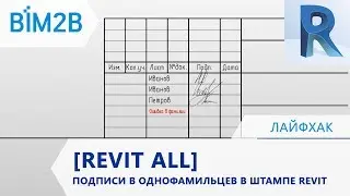 [Revit All] Подписи однофамильцев в штампе Revit