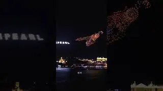 A giant dragon made of 1,100 LED drones flies over Nha Trang during a drone light show  🐉