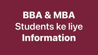 ￼Information For BBA and MBA Students