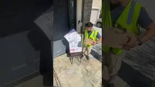Package delivery guy gets shoes!