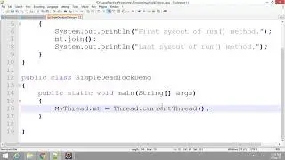 5 mins || Simple Deadlock Program in Java by using Multithreading