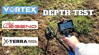 GARRETT VORTEX VS NOKTA LEGEND VS MINELAB ELITE - DEPTH TEST