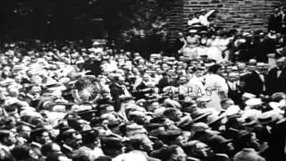 Franklin D. Roosevelt campaigns for Vice Presidency in 1920 and supports Smith -D...HD Stock Footage