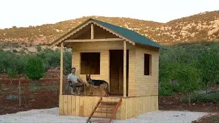 Building a Tiny Wooden House / Off Grid Log Cabin / Snake Attack / Part 3