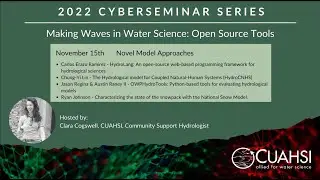 Making Waves in Water Science: Open Source Tools - Novel Model Approaches