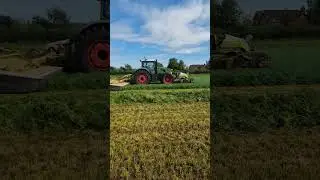 Fendt 936 with Claas triple mowers.