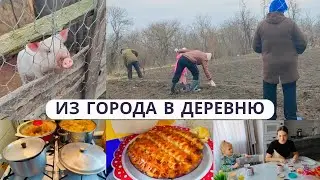 ИЗ ГОРОДА В ДЕРЕВНЮ/ Приехали в село/ Помогаю родителям/ Сажаем картошка, не  смотря на погоду