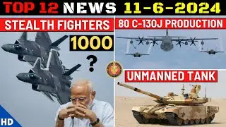 Indian Defence Updates : 1000 Stealth Fighters,80 C-130J Order,1st Tejas MK1A Delivery,Unmanned Tank