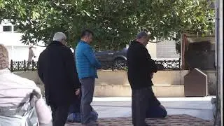 Pray to Allah Outside the Mosque | Free Footage