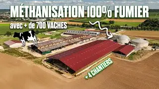 🤠 VISITE MÉTHANISATION 100% FUMIER de la FERME (700 VACHES) + 4 CHANTIERS ! 💨