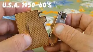 Very old vintage ELGIN AMERICAN petrol pocket lighter Старая бензиновая зажигалка