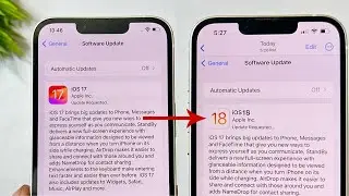 How To Update iOS 17 To 18 | How To Update iOS 16 To 18 | How To Move From iOS 17 To 18 |