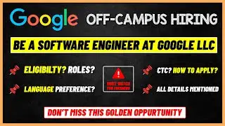 GOOGLE HIRING update| Amazing opportunity for freshers |CTC? How to apply?| MUST WATCH