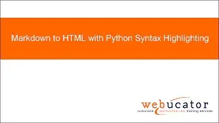 Markdown to HTML with Python Syntax Highlighting