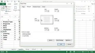 Microsoft Excel - Setting Margins and Print Alignment