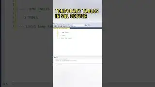 Temp Tables In SQL Server | Temporary tables in sql server #sql #sqlserver #shorts #ytshorts #mysql