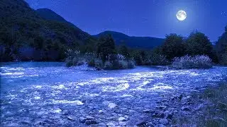 Relaxing Music to Sleep With from Manso RIver at Night with the Full Moon
