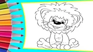 🦁 Раскрашиваем картинки для детей из мультфильмов Как львенок и черепаха песню пели