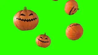 Pumpkin Green screen Halloween face effect Free download footage